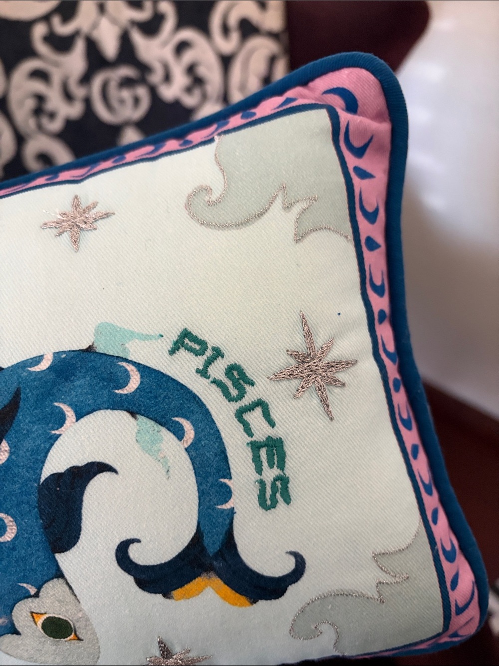 Anthropologie Stargazer Mini Zodiac Sign Pillow - Pisces - Picture 9 of 10